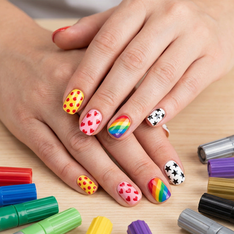 🖌️ Sada fixů na nehty 2v1 – přesná špička + štětec pro dokonalé vzory 💅