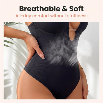 😍 Bezešvé Tvarovací Body s V Výstřihem – zploštění břicha & zvednutí zadku! 🌟