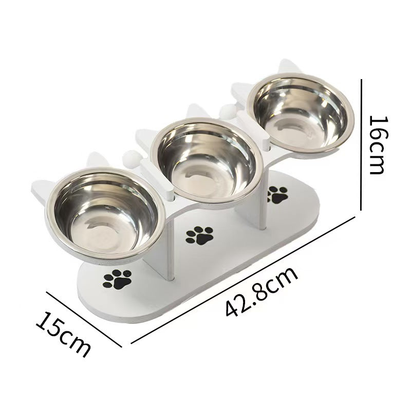 🐾Zvýšená miska pro kočky a psy se třemi miskami – protiskluzová a stabilní🥣🍽️✨