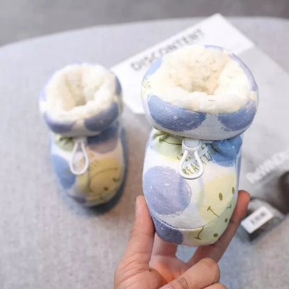【👶Měkká 360° výstelka chodidla absorbuje pot a udržuje teplo】Teplé chlupaté dětské botičky