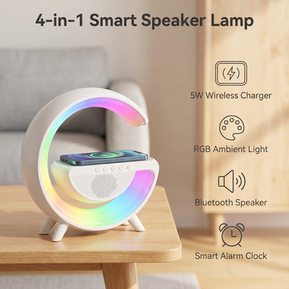 Reproduktorová lampa Crescent Moon RGB s bezdrátovou nabíječkou