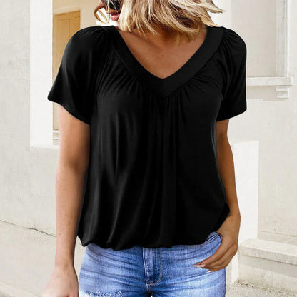 👕 Ležérní bavlněné tričko s plisovanými detaily – váš nový komfortní favorit!