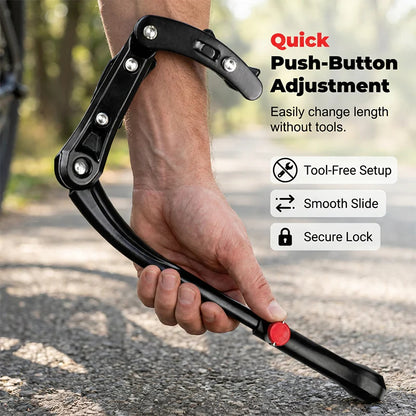 🚴‍♂️💖 Univerzální nastavitelný hliníkový stojan na kola – Stabilní opora pro jakékoli kolo 🛡️🚲