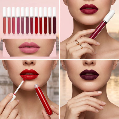 Sada voděodolných matných rtěnek – 10 odstínů, celodenní výdrž 💄