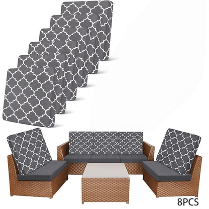 😍 Strečové Potahy na Polštáře na Zahradu – elegantní geometrický vzor & perfektní fit! 🌿