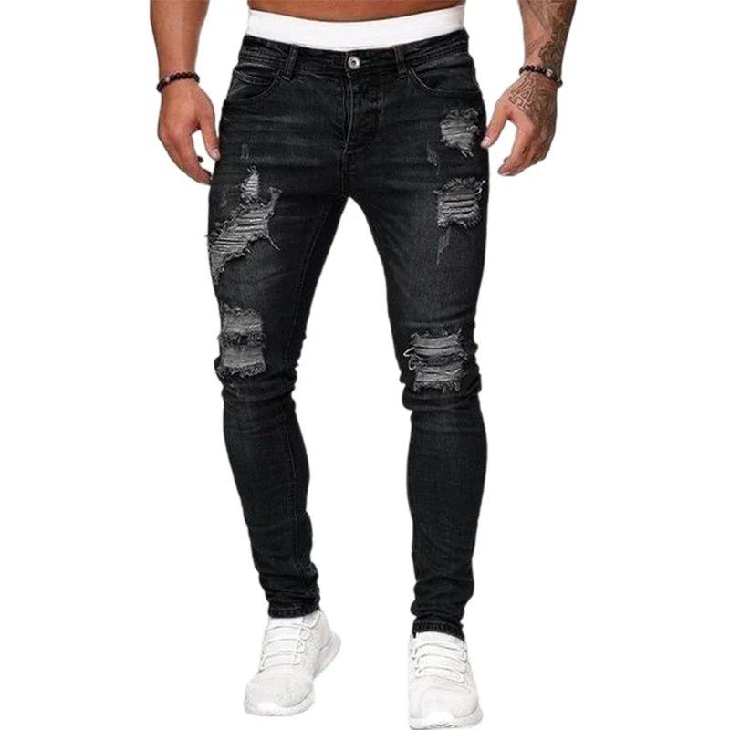 🔥🎁Nová 50% SLEVA🔥Stylové pánské skinny džíny s efektem opotřebení