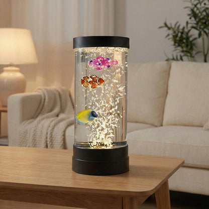 😍 LED Lampička s Bublinkami a Rybkami – 7 barev & dálkové ovládání! 🐠