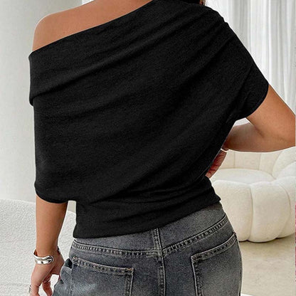 👚 Dámský asymetrický top s netopýřími rukávy – měkký, lichotivý a všestranný