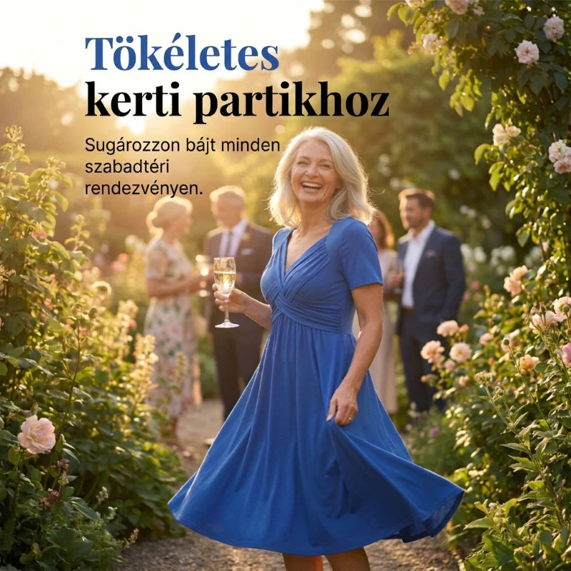 【S–3XL】👗Dámské dlouhé šaty s výstřihem do V a krátkými rukávy