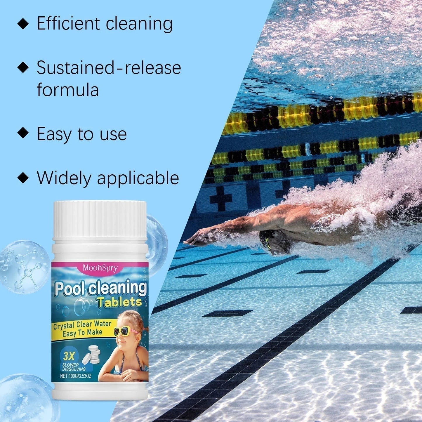 🏊‍♂️ Tablety na čištění bazénu pro křišťálově čistou vodu – nakapejte, rozpusťte, ponořte se! 🌊✨
