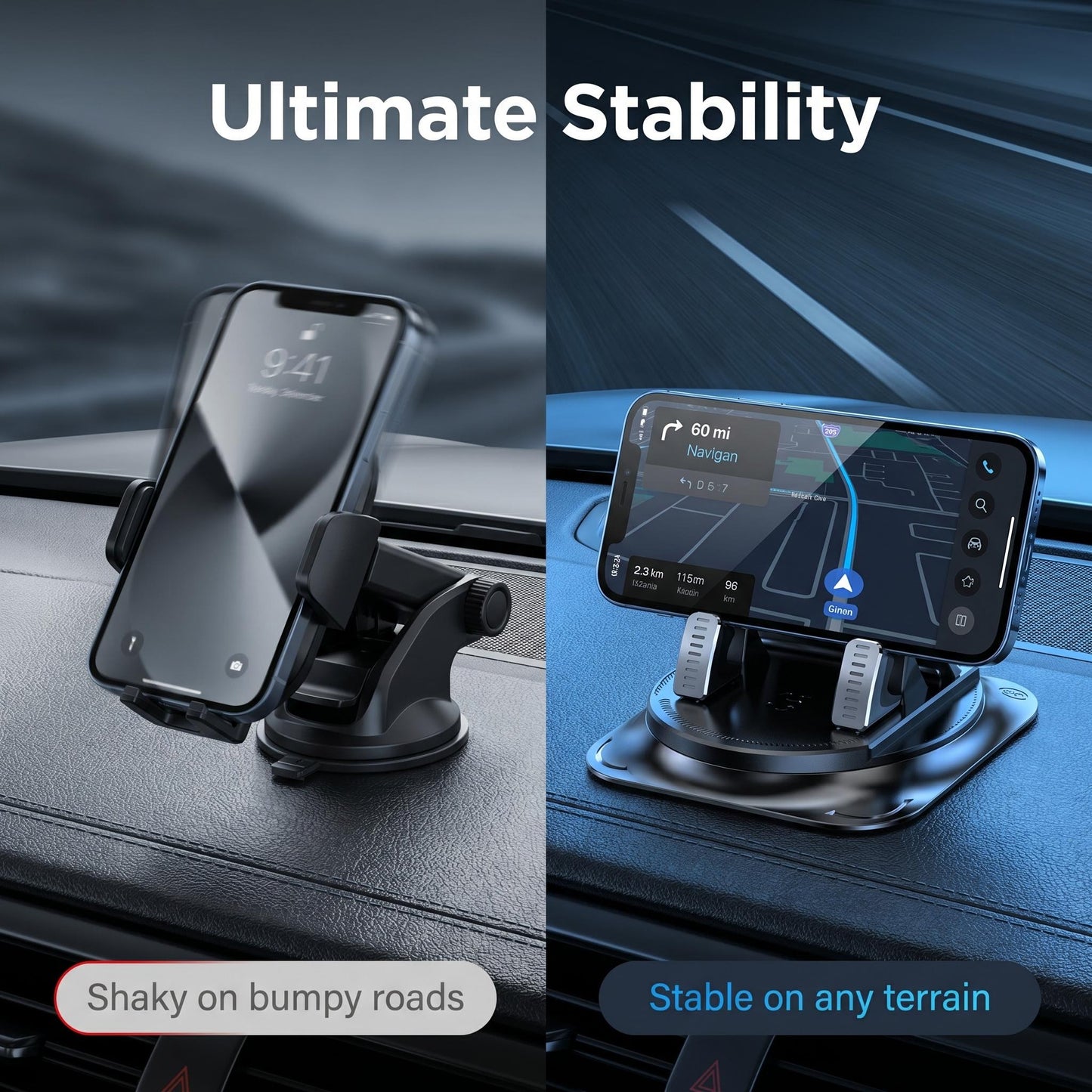 🚗📱Pevný držák na mobil do auta s protiskluzovou úpravou