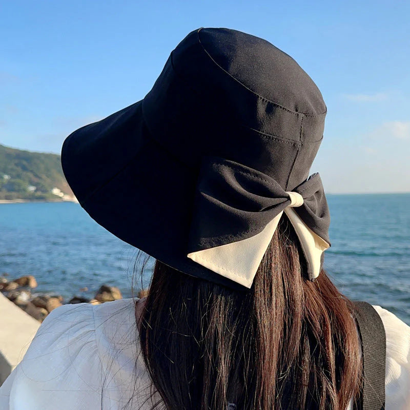 🌞👒 Chraňte si obličej a krk před sluncem – Dámský skládací klobouk se širokou krempou a mašlí – Platba na dobírku