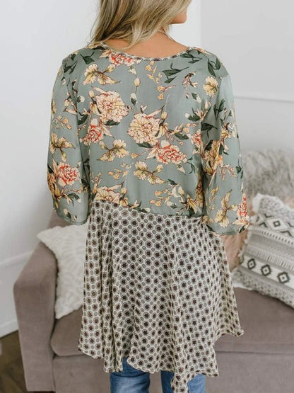 🌸Dámský kardigan s květinovým vzorem, volánkovými rukávy a vázáním vpředu – vzdušné, volné svršky v boho stylu