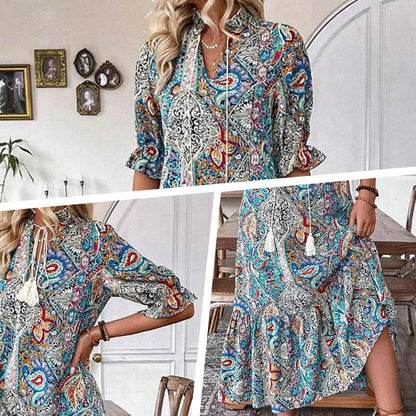 💃Elegantní šaty ve stylu boho s květinovým potiskem