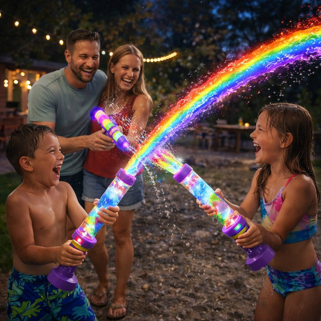 🌈✨ Světelná duhová vodní pistole, která rozzáří každou vodní bitvu!