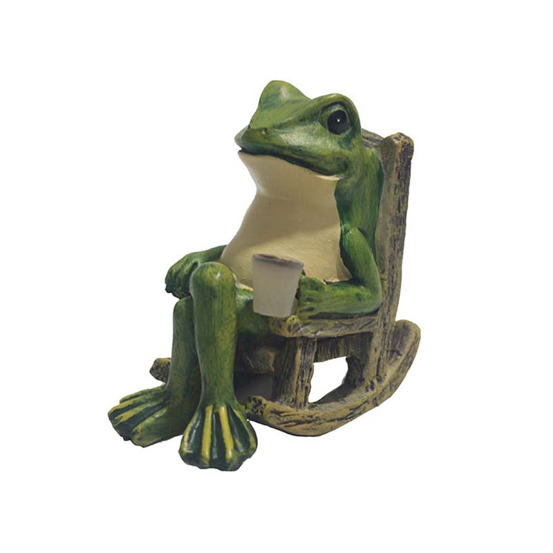 🐸Dekorativní houpací židlička ve tvaru žáby s solárním panelem