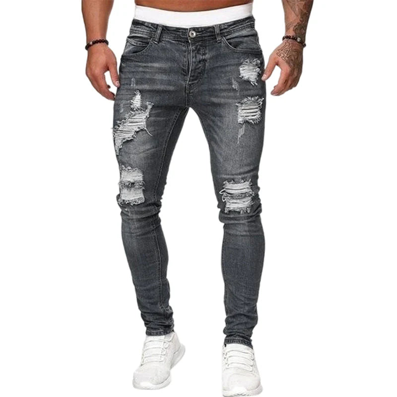🔥🎁Nová 50% SLEVA🔥Stylové pánské skinny džíny s efektem opotřebení