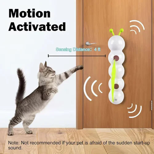 【😺 Účinně zmírňuje nudu a stres u vaší kočky tím, že ji zabaví.】Interaktivní elektrická hračka pro kočky ve tvaru housenky