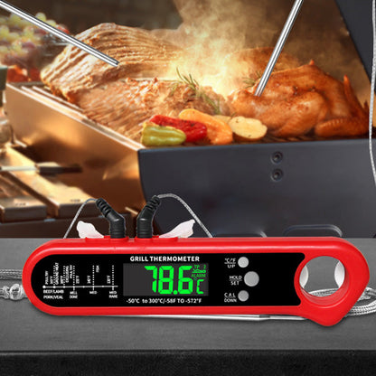 🍖 Teploměr na maso se dvěma sondami – současné měření dvou pokrmů + alarm! 🔥