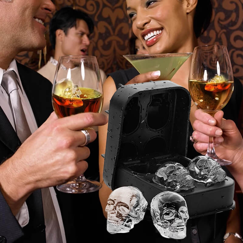 💀 🧊 Silikonová forma na kostky ledu ve tvaru lebky – vyrob si sám