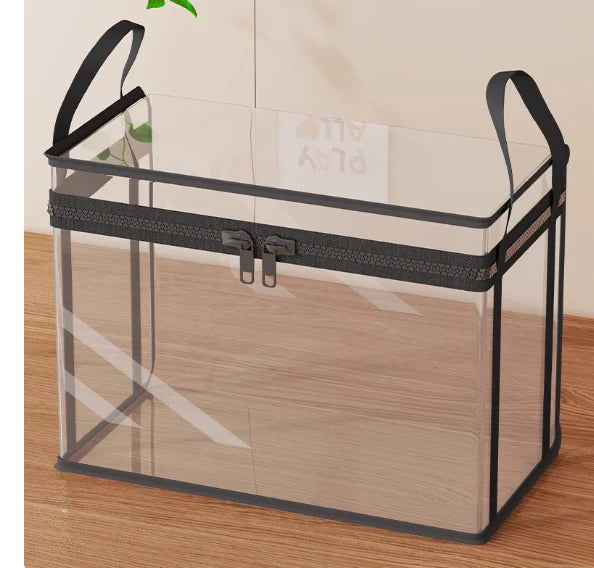 🎁 Úložná krabice z průhledné látky | Skládací úložné řešení do šatníku