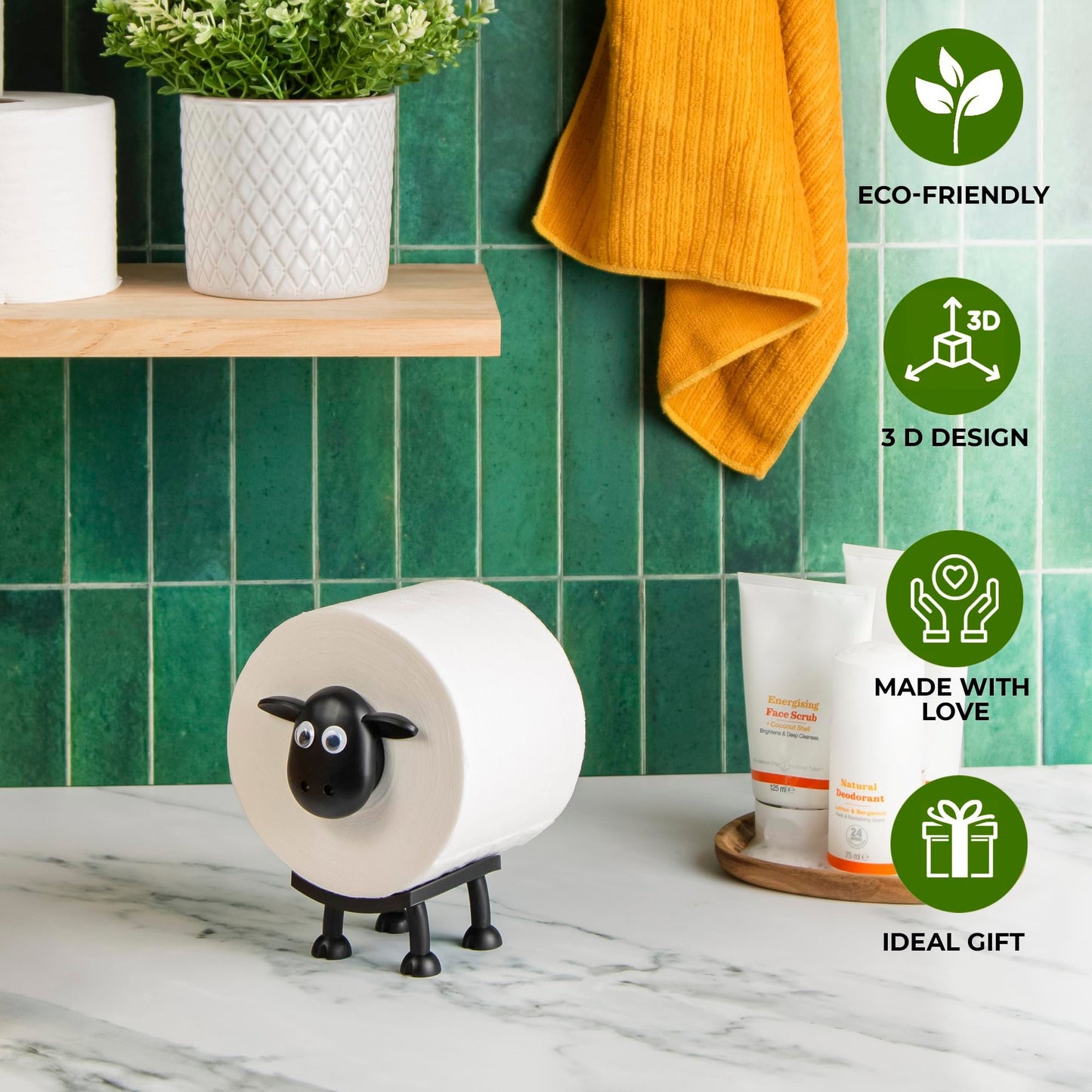 🐑 Roztomilý držák na toaletní papír ve tvaru ovečky – šarm do koupelny! 🛁