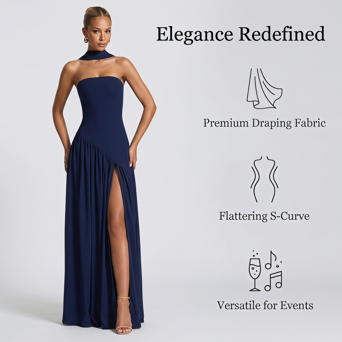 👗 Elegantní dlouhé šaty s rozparkem – dokonalý look pro zvláštní příležitosti! ✨