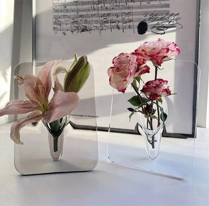 ✨ Rám na fotografie ve skandinávském stylu (akryl) | Nerozbitné 3D umělecké dílo pro vaše květiny