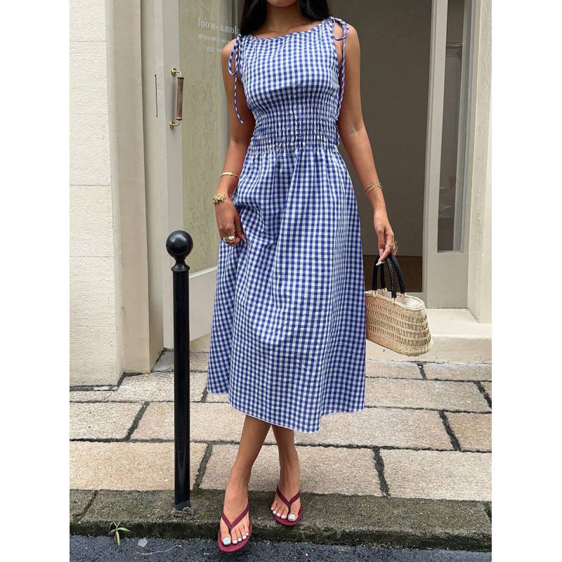 👗 Retro maxišaty s kostkovaným vzorem – letní elegance a pohodlí! ✨