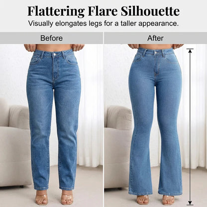 👖Dámské džíny s vysokým pasem, elastické a se širokými nohavicemi