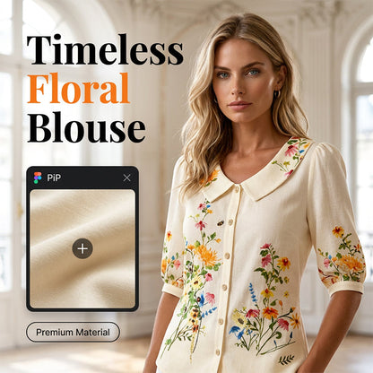 🌸✨ Květinová blůza s límečkem Claudine – elegance a pohodlí v jednom