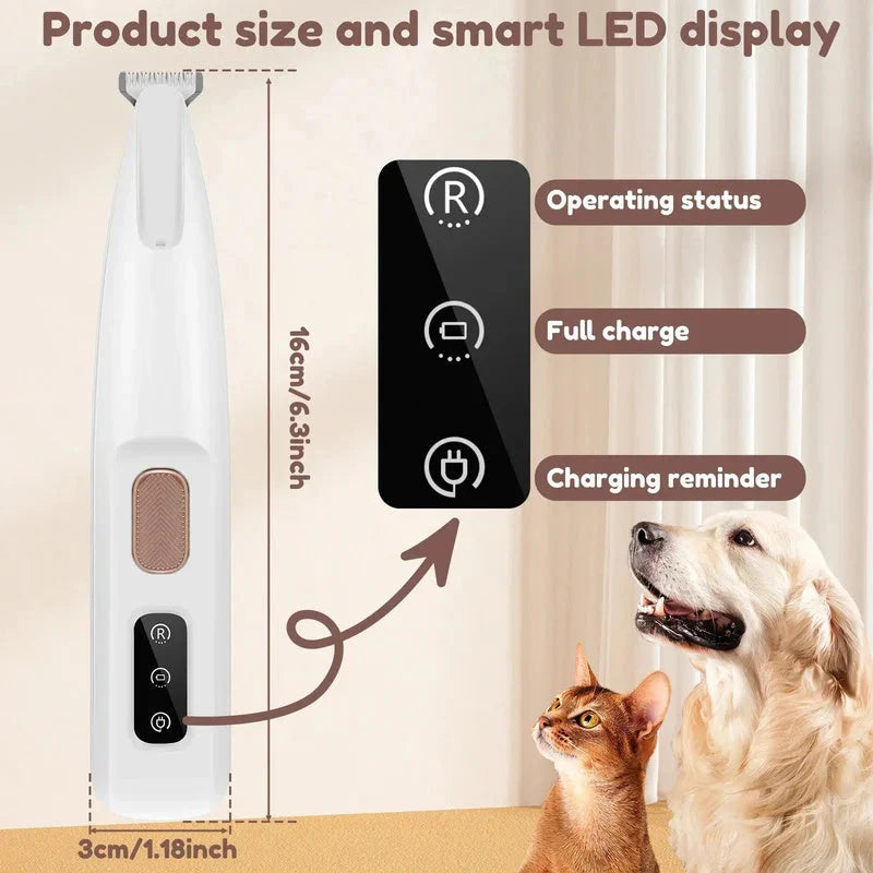🔦✨ Vodotěsný dobíjecí holicí strojek pro domácí mazlíčky s LED světlem 🐶💕