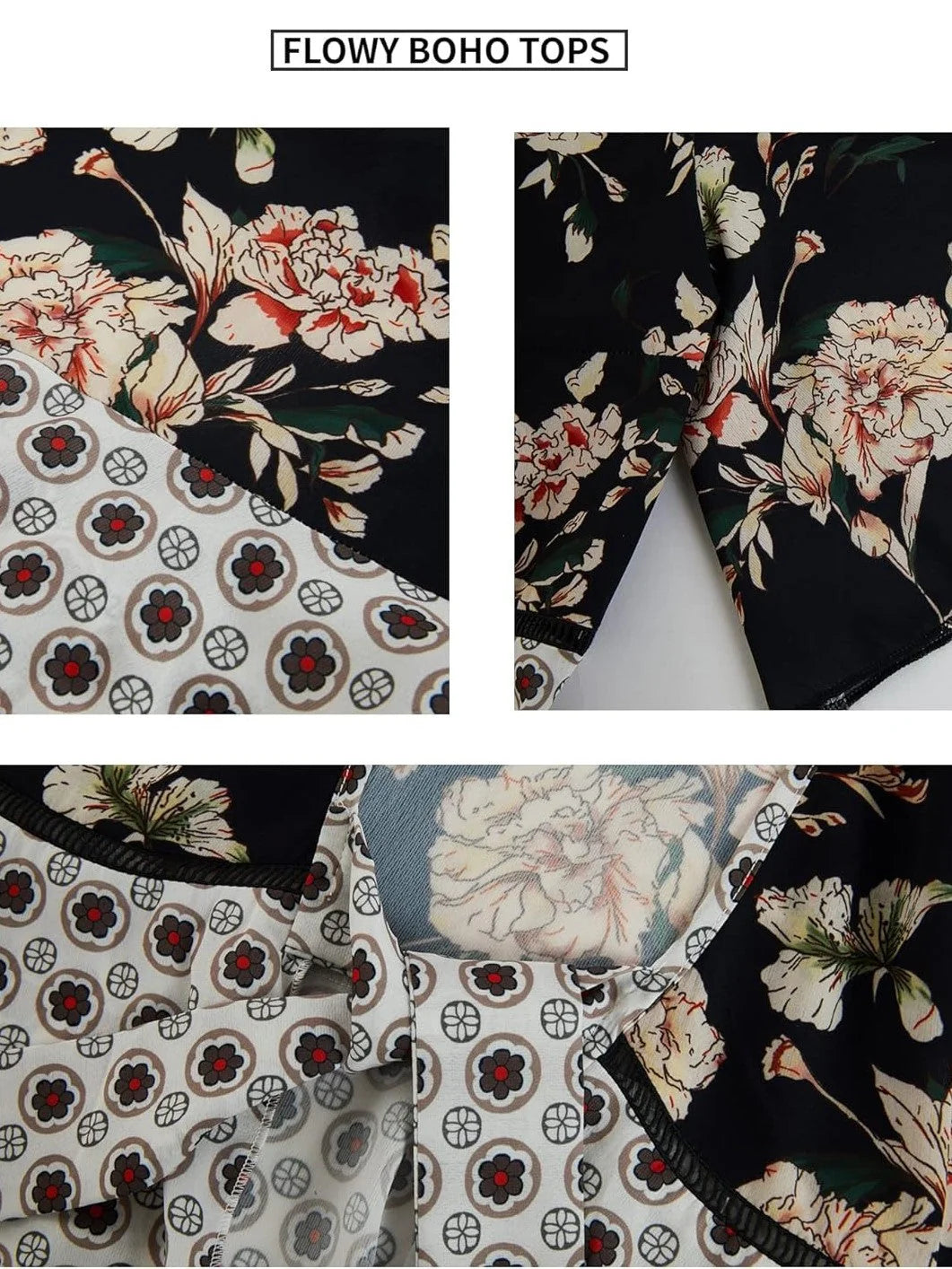 🌸Dámský kardigan s květinovým vzorem, volánkovými rukávy a vázáním vpředu – vzdušné, volné svršky v boho stylu