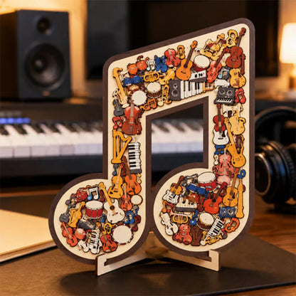 🎸 Užijte si kreativní hudební výzvu – Dřevěná skládačka ve tvaru hudebního nástroje – Platba při převzetí 🧩