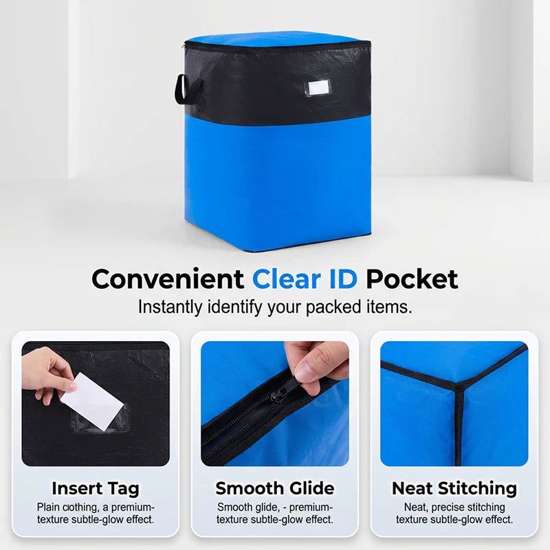 🧰Collapsible Storage & Moving Bag – Heavy‑duty PE, water‑resistant.