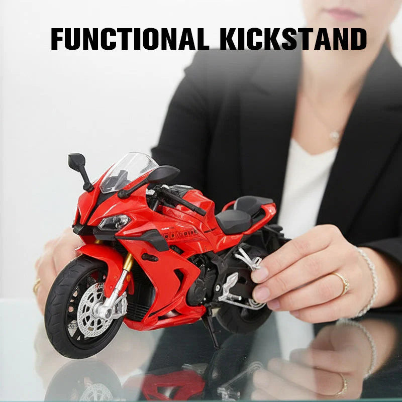 🌟 Model motocyklu v měřítku 1:12 – Interaktivní světla a zvuky! 🏍️