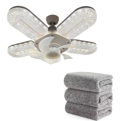 🪭✨LED ventilátorová lampa s 5 lopatkami a krystalovým efektem