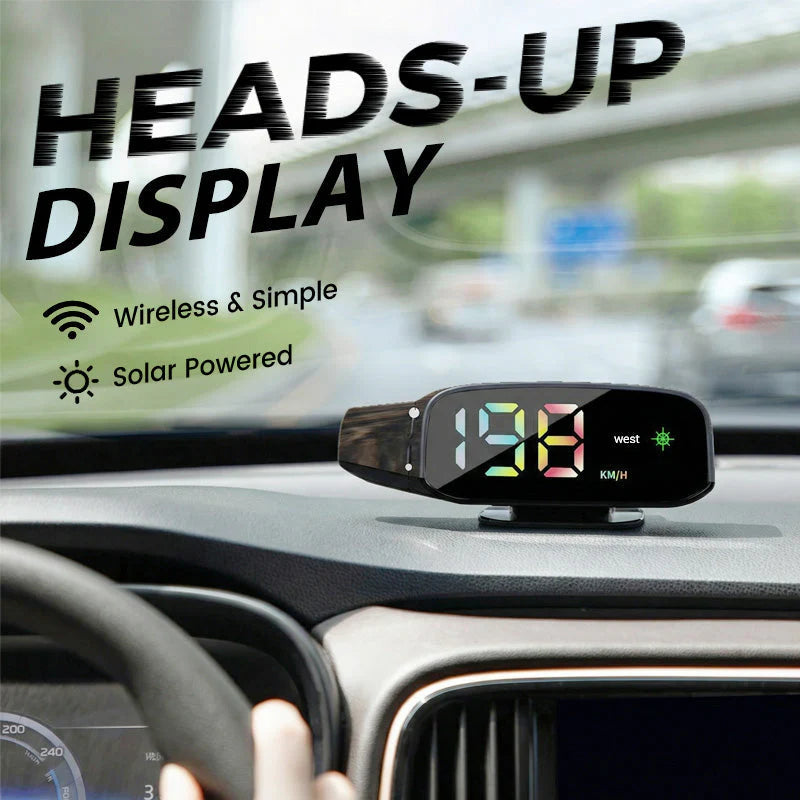 🚗✨ Solární HUD tachometr s varováním před radary – bezpečná jízda bez rozptylování!