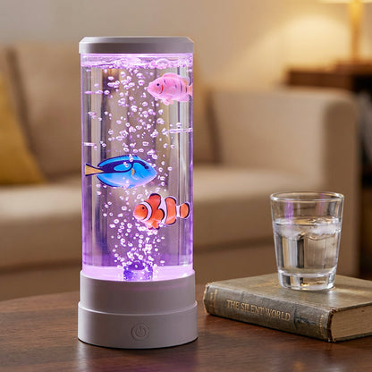 😍 LED Lampička s Bublinkami a Rybkami – 7 barev & dálkové ovládání! 🐠