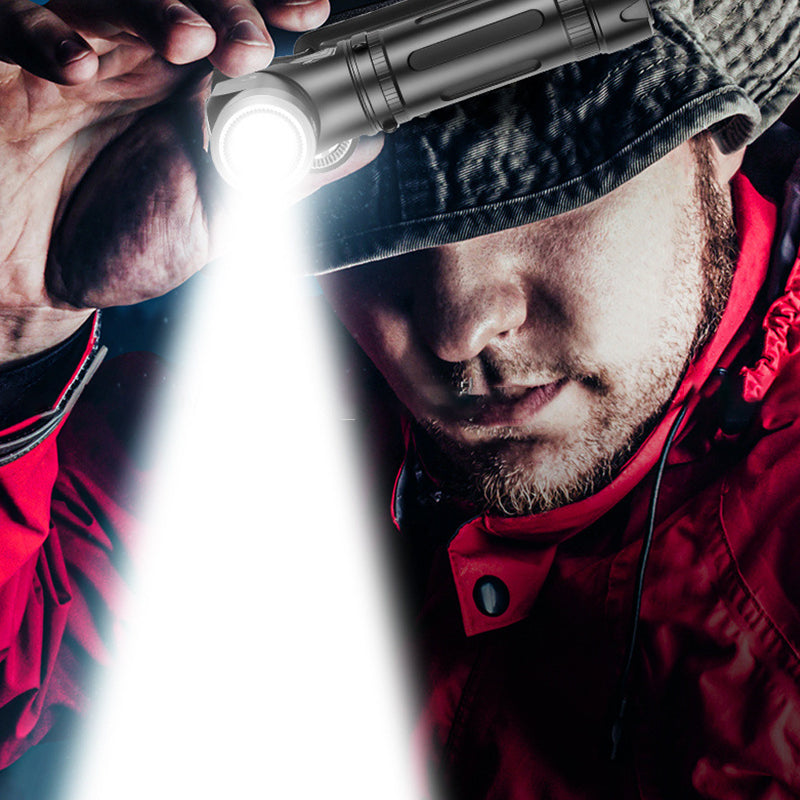 💡🔄 LED čelovka a svítilna s otočnou hlavou 90° + magnet – Univerzální osvětlení! ✨