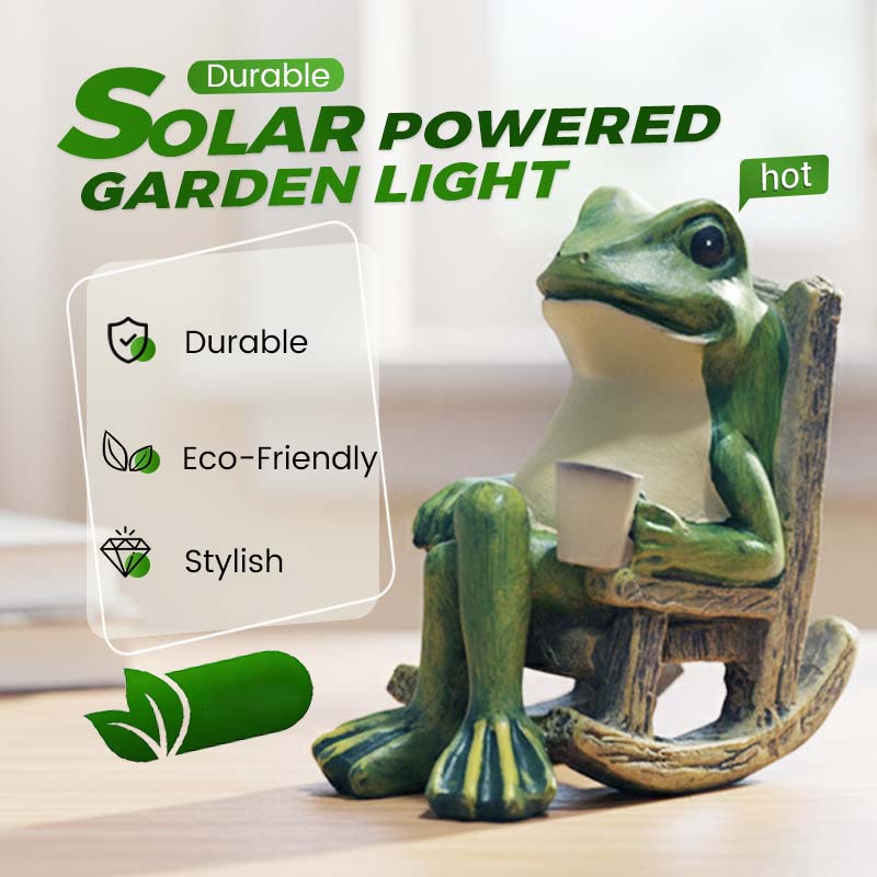 🐸Dekorativní houpací židlička ve tvaru žáby s solárním panelem