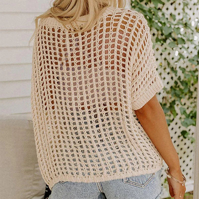 👚 Letné háčkované tričko s V-výstrihom – dýcha s tebou aj v horúčavách! 🌞