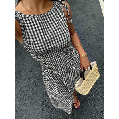 👗 Retro maxišaty s kostkovaným vzorem – letní elegance a pohodlí! ✨