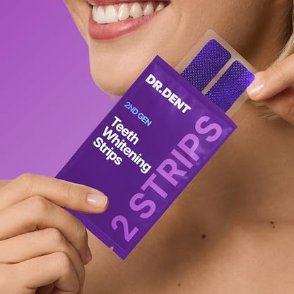 🦷Fialové bělící proužky na zuby proti zažloutnutí zubů – ústní čisticí gel pro zářivý úsměv s dlouhotrvajícím účinkem