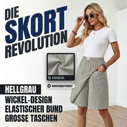 🌸✨ Zavinovací skort sukně s kapsami – elegance + pohodlí v jednom