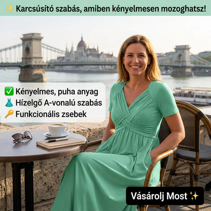 【S–3XL】👗Dámské dlouhé šaty s výstřihem do V a krátkými rukávy
