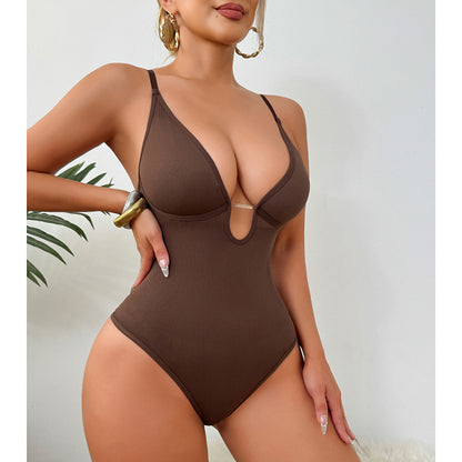 😍 Bezešvé Tvarovací Body s V Výstřihem – zploštění břicha & zvednutí zadku! 🌟
