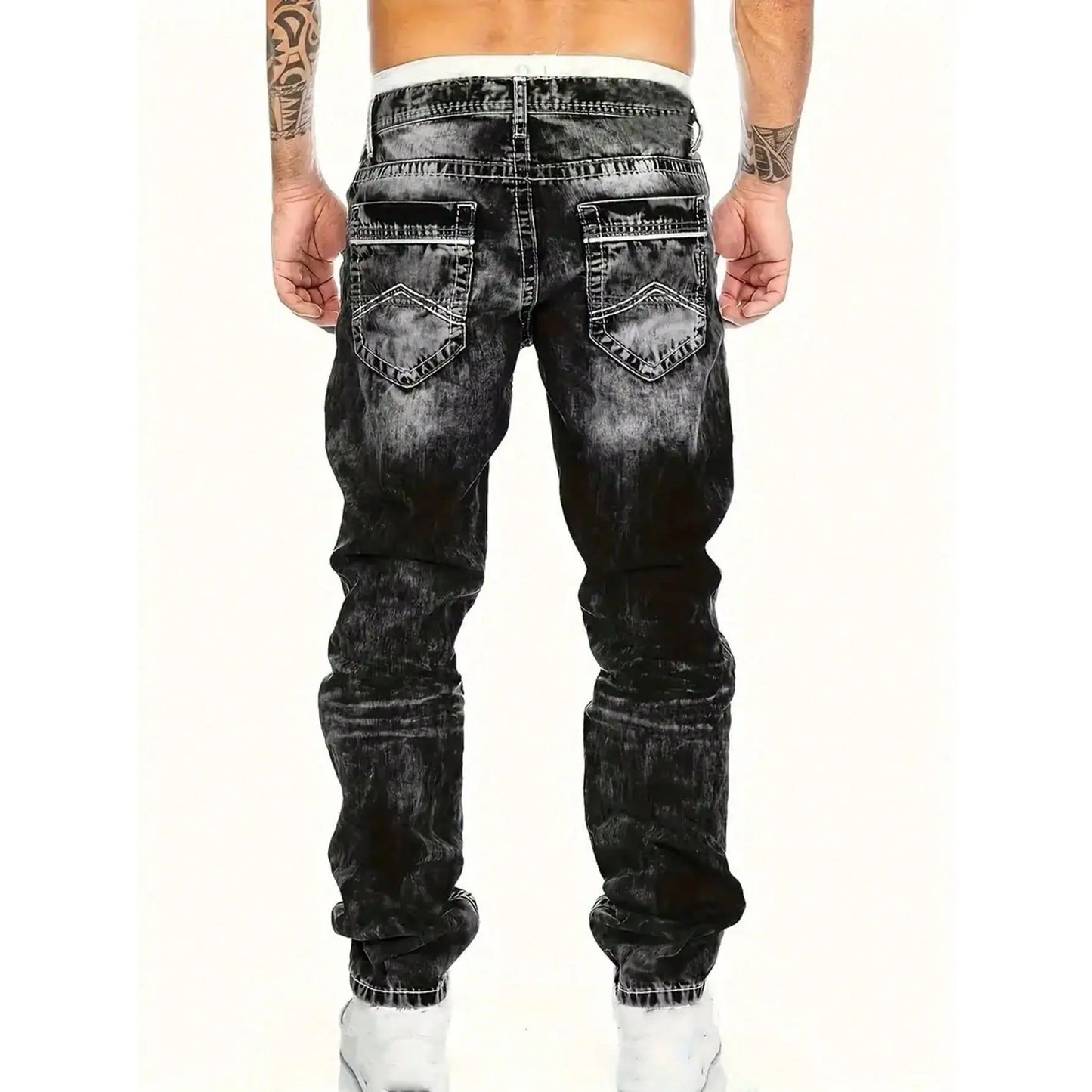 👖 Pánské kreativní volné džíny s vintage efektem – pohodlí + streetwear styl