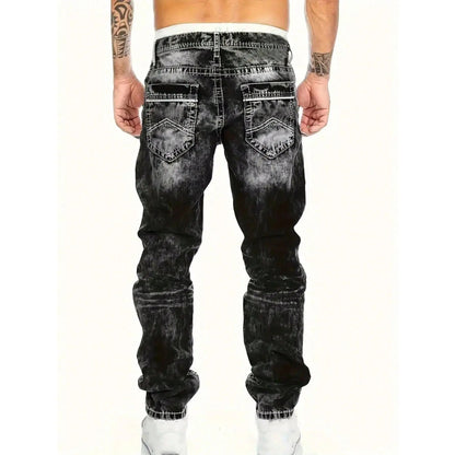 👖 Pánské kreativní volné džíny s vintage efektem – pohodlí + streetwear styl