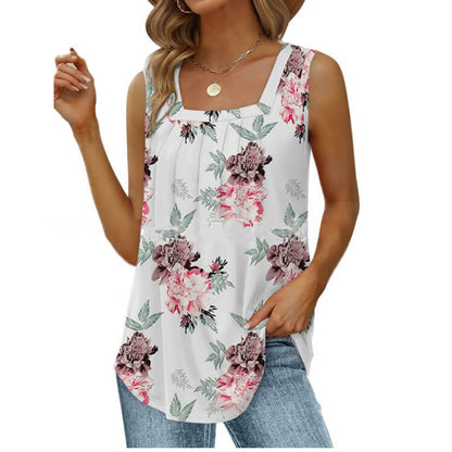 🌸 Bohémské květinové tričko se čtvercovým výstřihem – letní styl a pohodlí! ☀️